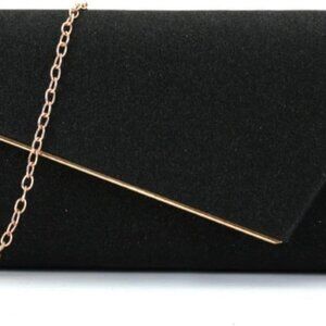 Glamorous Black Evening Bag with Chain Strap - Perfect for Proms & Dates